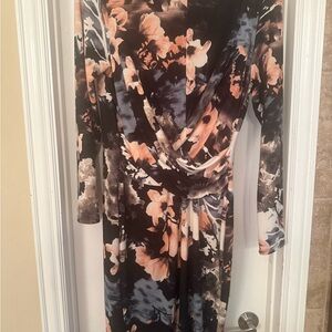 Source Unknown Multicolor Floral Long Sleeve Dress